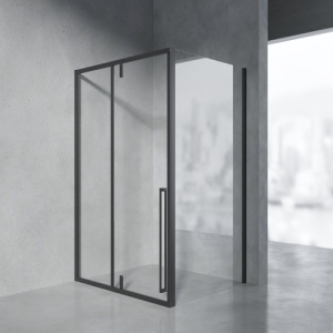 Душевой уголок AVS Акцент 120x90 L, профиль черный матовый, стекло прозрачное