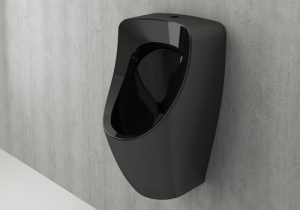 1383-005-0130 Писсуар наружный подвод воды черный Taormina Arch Bocchi